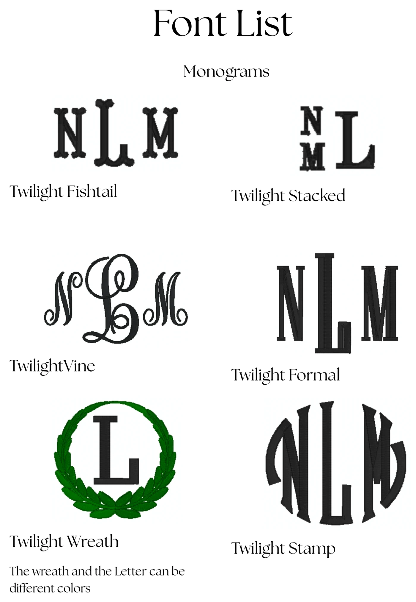 Monograms font samples